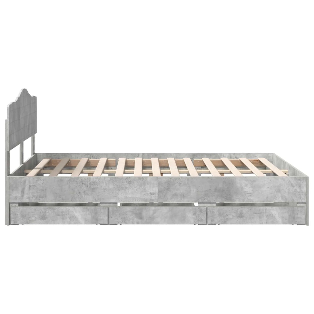 Struttura del letto con cassetto Grigio cemento 150 x 200 cm 3412994