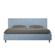 BS COM Letto contenitore imbottito 180x200 microfibra azzurro