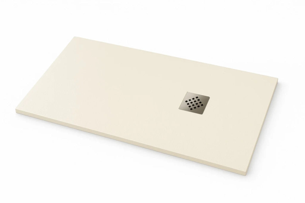 Piatto doccia Ardesia extra piatto 70X130 cm colore Crema RAL 1013 griglia in Acciaio