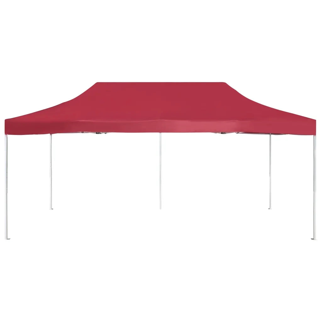 Gazebo | Pergolato Professionale Pieghevole in Alluminio 6x3 m Rosso Vino