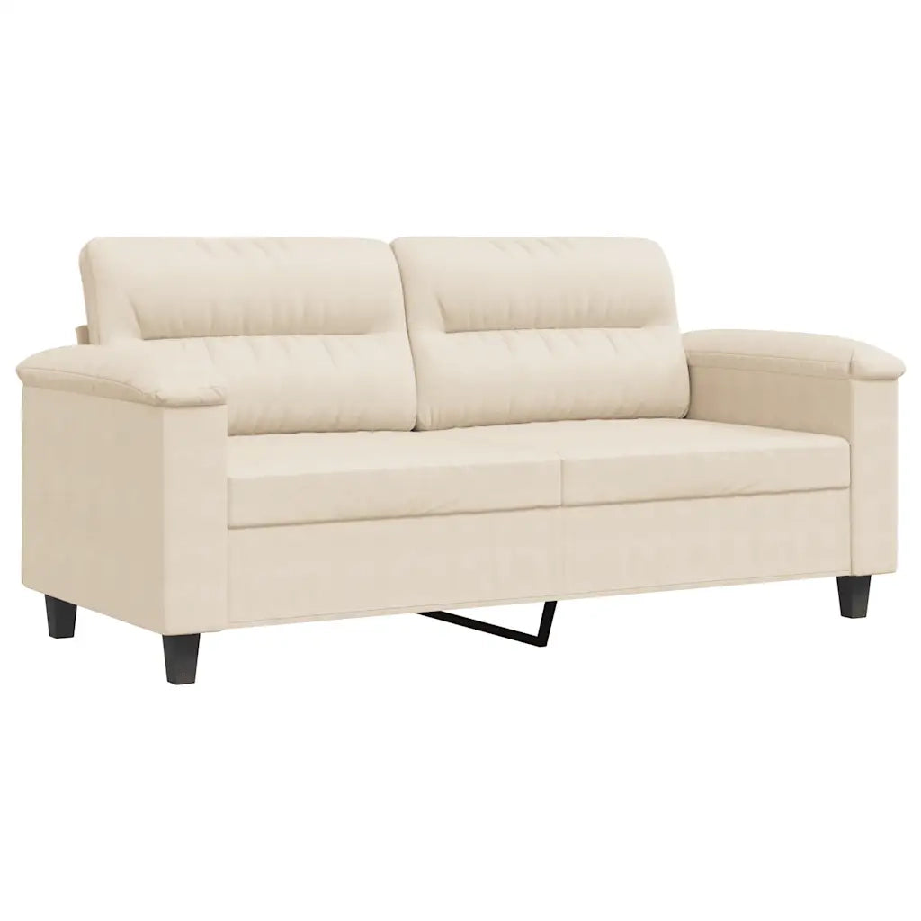 Divano | Divano da soggiorno | Sofa a 2 Posti Beige 140 cm in Tessuto Microfibra