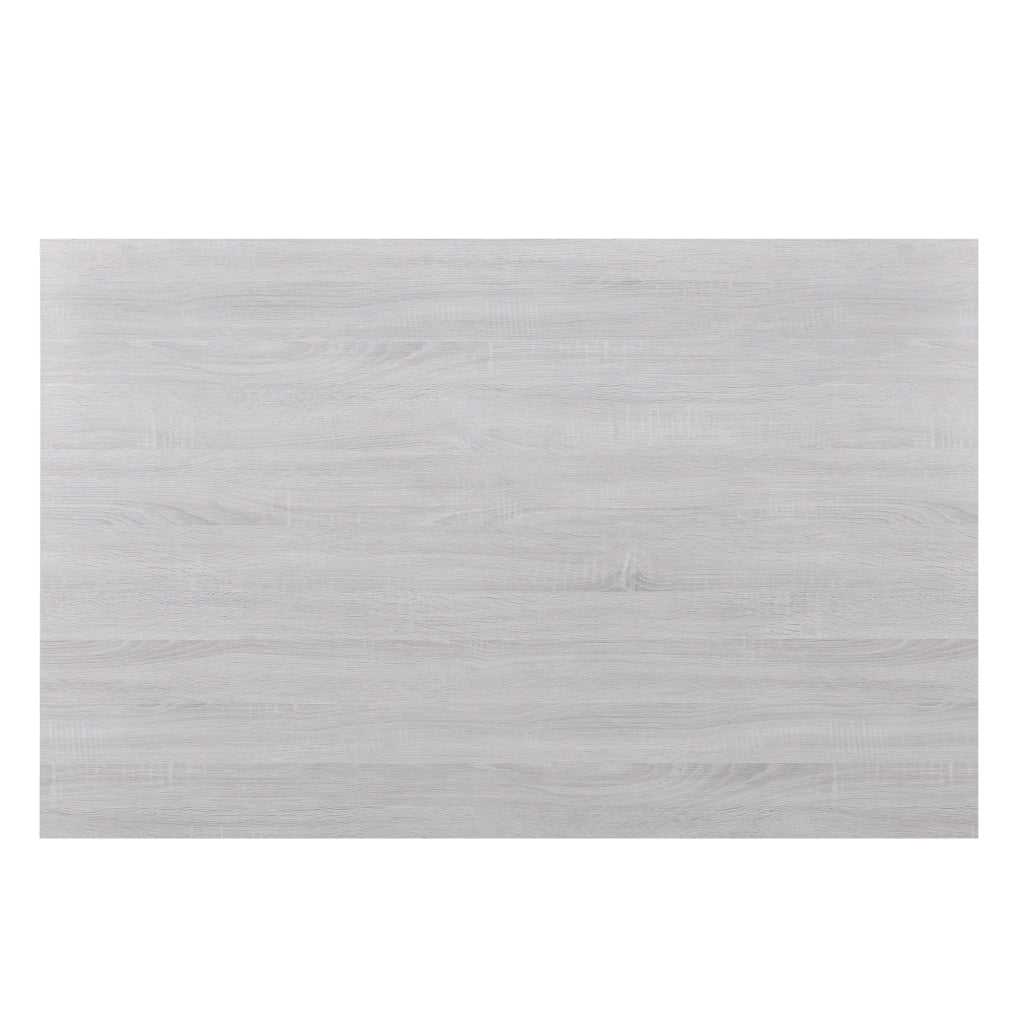Set Pranzo con Tavolo 140x90 cm e 6 Sedie in Similpelle - Effetto Rovere Bianco / Nero [en.casa]