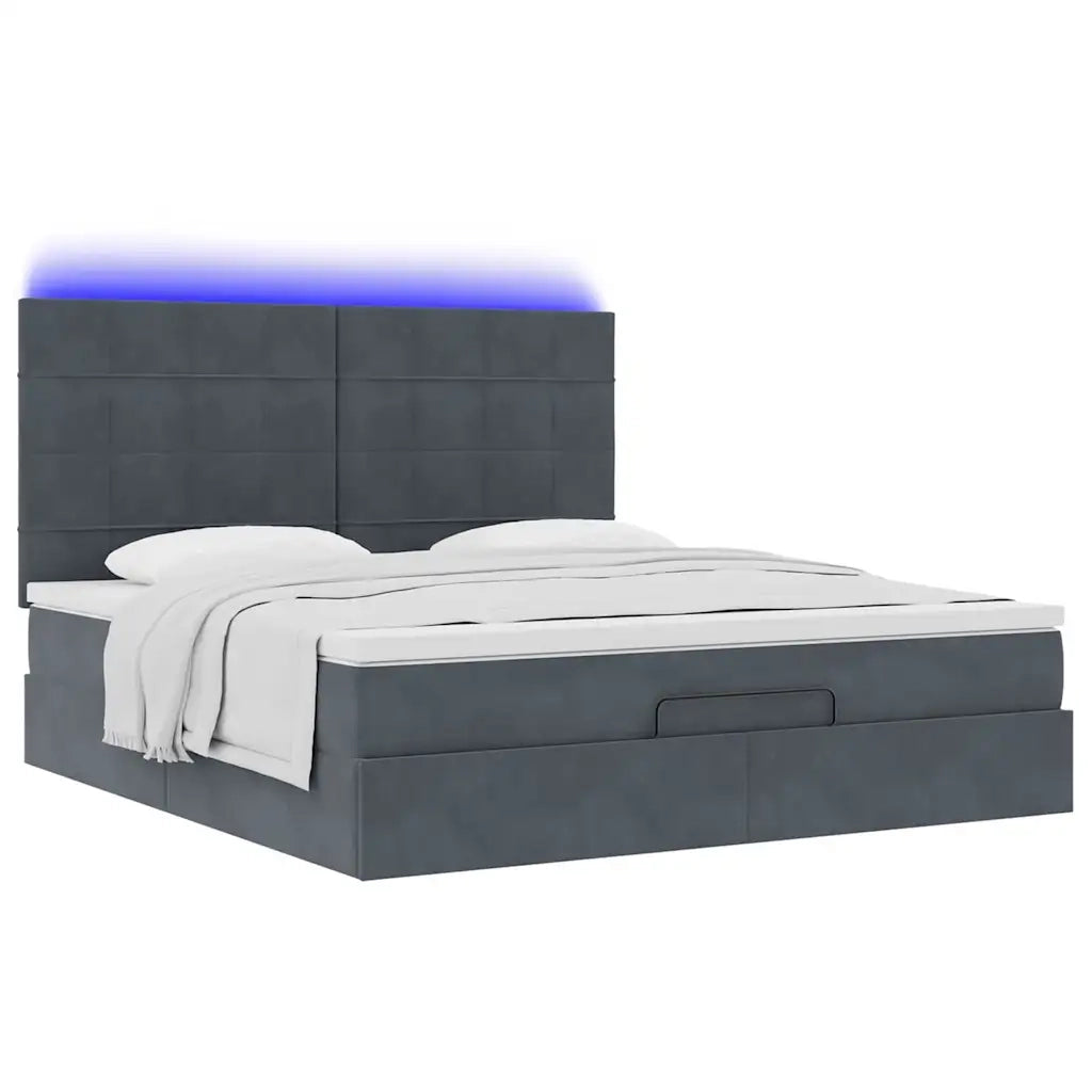 Struttura Letto Pouf con Materassi 200x200 cm Velluto 3314343
