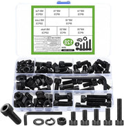 Set di viti M8 premium, 128 pezzi, con viti a 6 guglie, rondini, viti a 6 guglie interne, accessori di fissaggio, inclusi mozzetti, per uso su macchine.