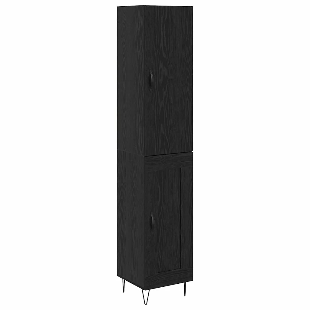 Credenza-Buffet-Armadio da cucina Rovere Nero 69,5 x 34 x 180 cm Legno multistrato 562660