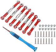 Set di Trekstanghe metalliche 7 pezzi - Adatto per WLtoys 144001 1/14 Auto RC - Leggero - Duraturo - Facile da Installare