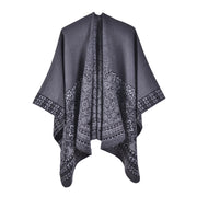 Nuovo modello di scialle caldo con orlo a spacco, mantella, cardigan in cashmere da donna, sciarpa