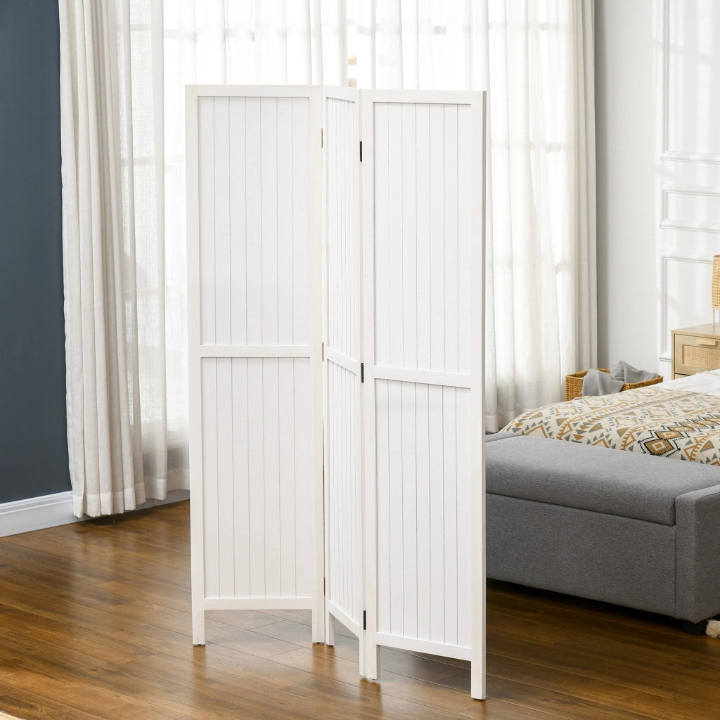 Paravento separatore 3 pannelli legno pieghevole - Xylo - bianco 120x170 cm