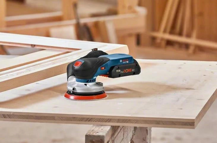 Bosch 0 601 372 201 GEX 18V-125 Professional Levigatrice orbitale casuale Motore brushless Velocita' 6000-10000 giri-min Colletto 125 mm Velcro colore Nero Blu Grigio Rosso