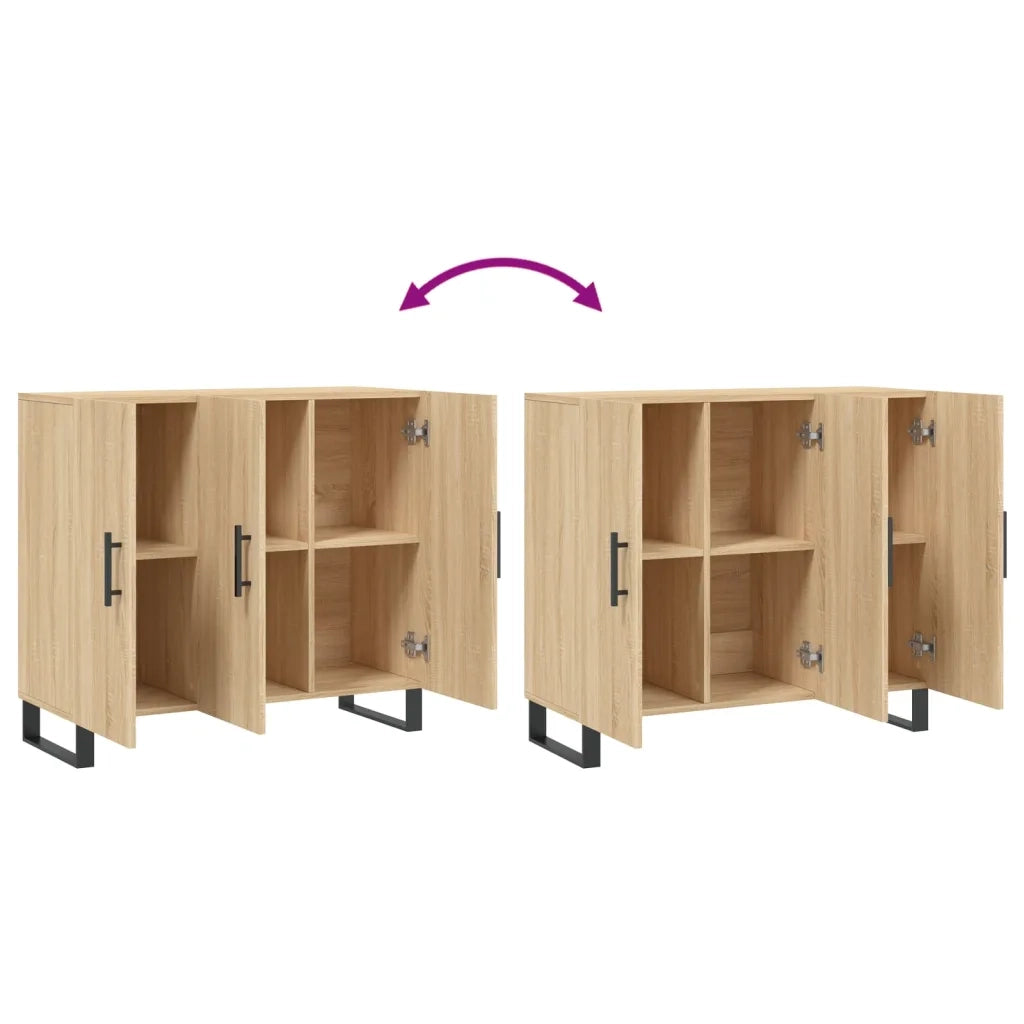 Credenza Rovere Sonoma 90x34x80 cm in Legno Multistrato 828135
