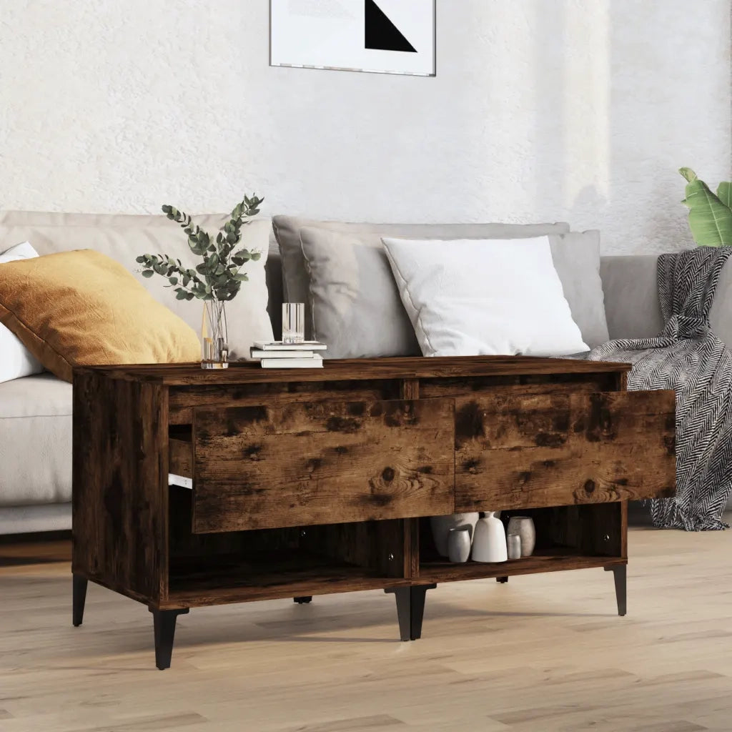 Tavolini 2pz Rovere Fumo 50x46x50 cm in Legno Multistrato 819559
