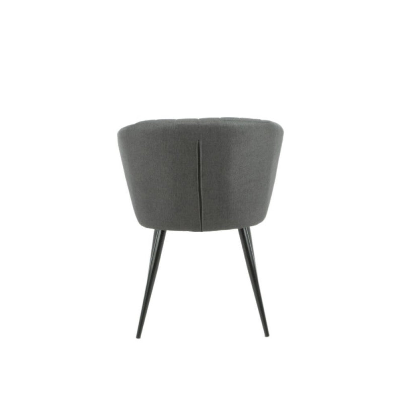 Sedia Krid tessuto grigio scuro e piedi metallo nero set 2 pezzi