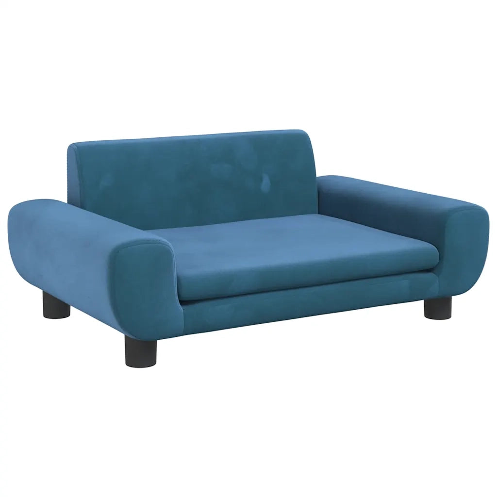 Divano | Divano da soggiorno | Sofa per Bambini Blu 70x45x33 cm in Velluto