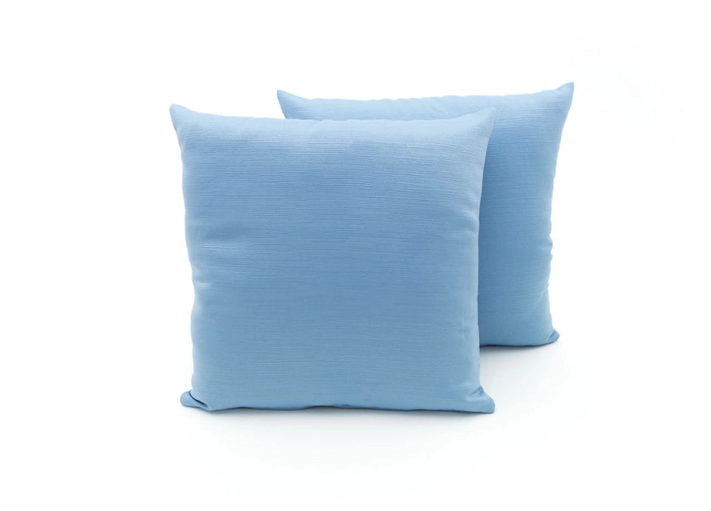 Coppia Cuscini Arredo Imbottiti Tessuto Ottoman In Tinta Unita Colore Azzurro 31 - 60x60 - Azzurro 31