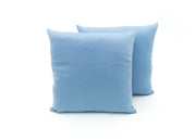 Coppia Cuscini Arredo Imbottiti Tessuto Ottoman In Tinta Unita Colore Azzurro 31 - 60x60 - Azzurro 31