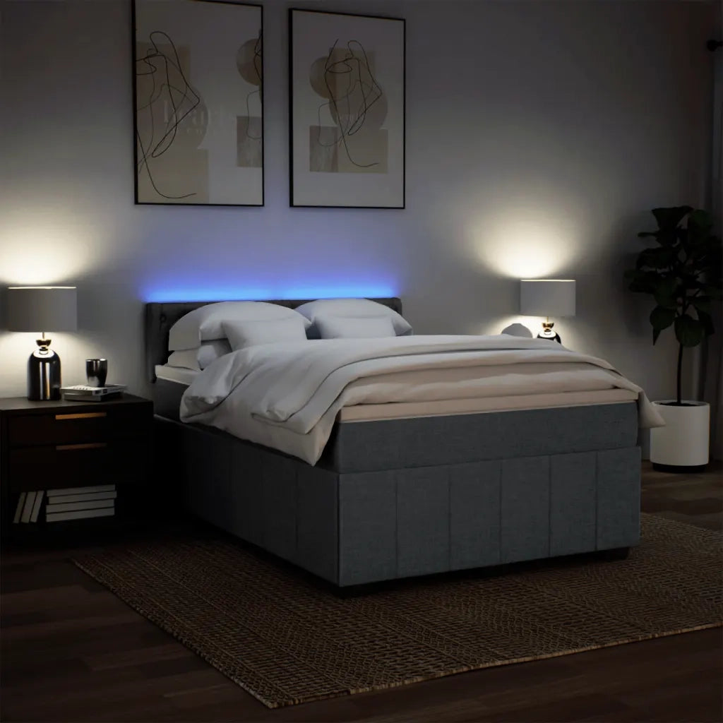 Giroletto a Molle con Materasso Grigio Scuro 160x200 cm Tessuto 3289427