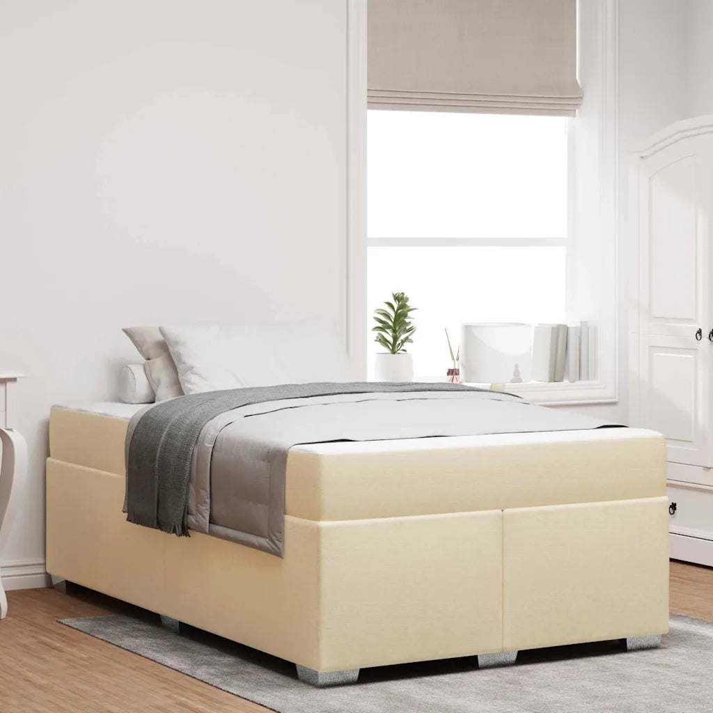Struttura del letto con materasso Crema 120 x 190 cm Tessuto 3399178