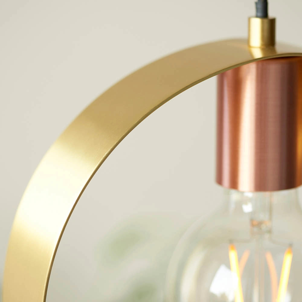 Lampada a sospensione HOOP anello ottone E27 Endon