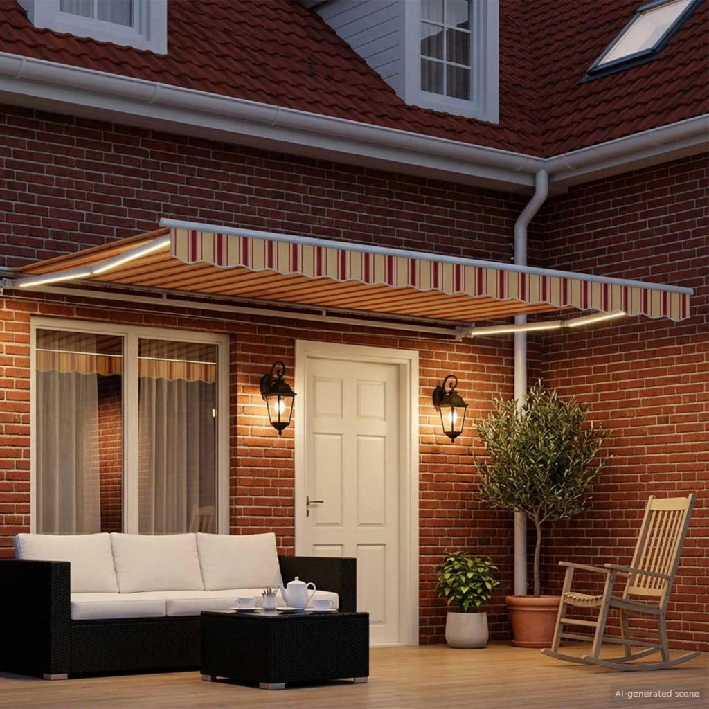 Cornice per Tenda Manuale con LED 4 × 3,5 m 3420637