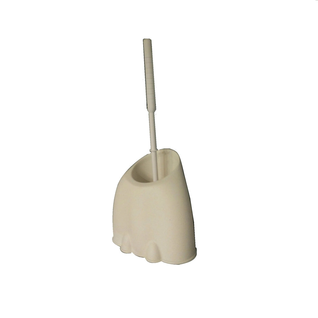 Portascopino angolare in plastica bianca scopino wc bagno