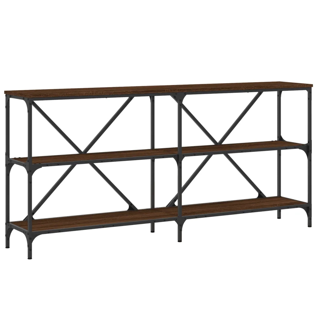 Tavolo Consolle | Tavolo d'Ingresso Rovere Marrone 160x30x75 cm Multistrato e Ferro