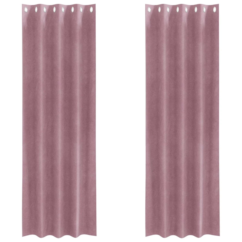 Tende oscuranti 2 pcs Rosa scuro 140 x 245 cm Velluto 4107241