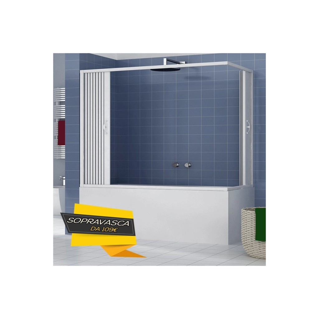 Sopra vasca in pvc bianco doppio scorrevole h150, misura 70x160