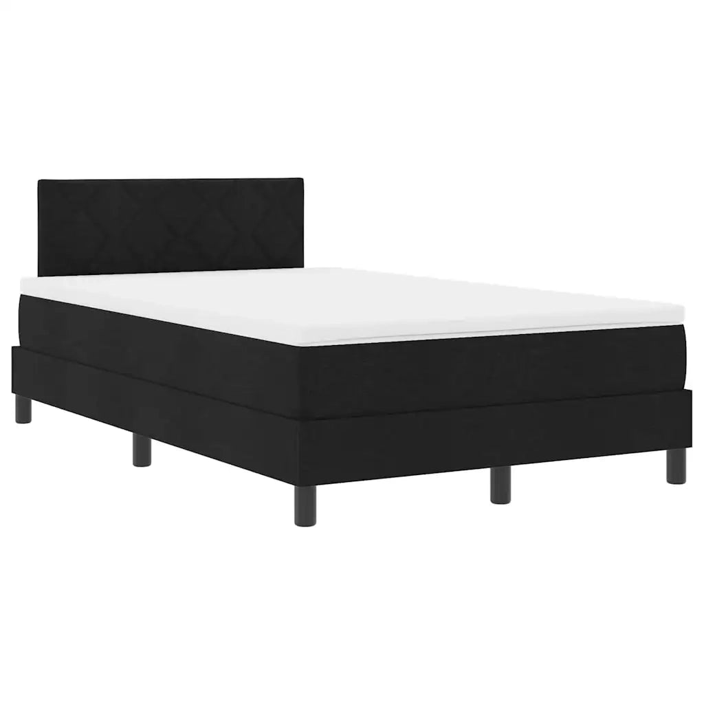 Letto a molle con materasso con led Nero 120 x 200 cm Tessuto