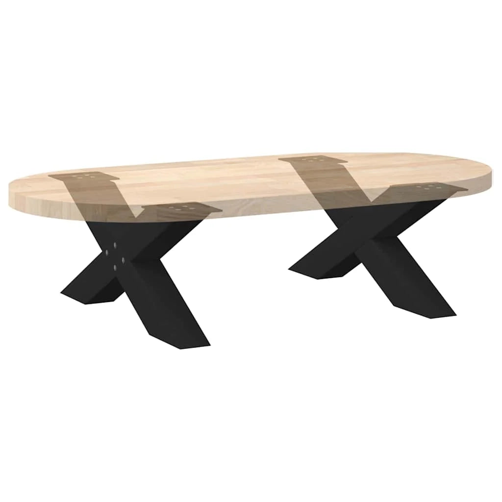 Set di 2 gambe per tavolino da caffè a forma di X robuste e regolabili 70 x 31 cm design moderno acciaio nero 02_0057216