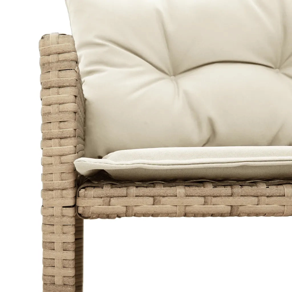 Divano da Giardino con Tavolo e Cuscini a L-Sofa da Giardino-Divano da esterno Beige in Polyrattan 851611