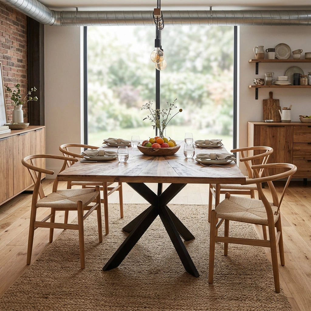 Tavolo da pranzo in legno di acacia 180x90 cm - RILEY