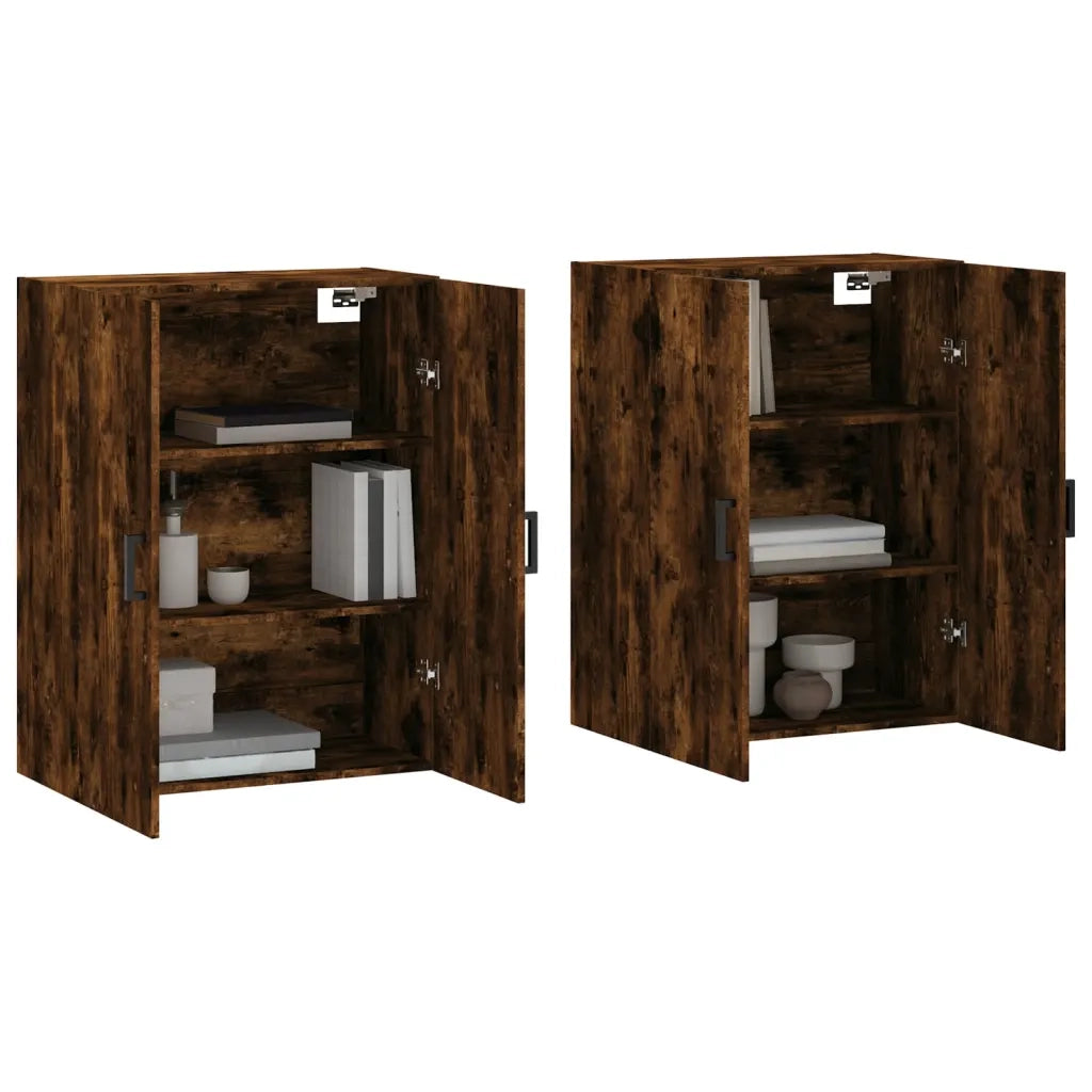 Mobili a Parete 2 pz Rovere Fumo 69,5x34x90 cm 3195624