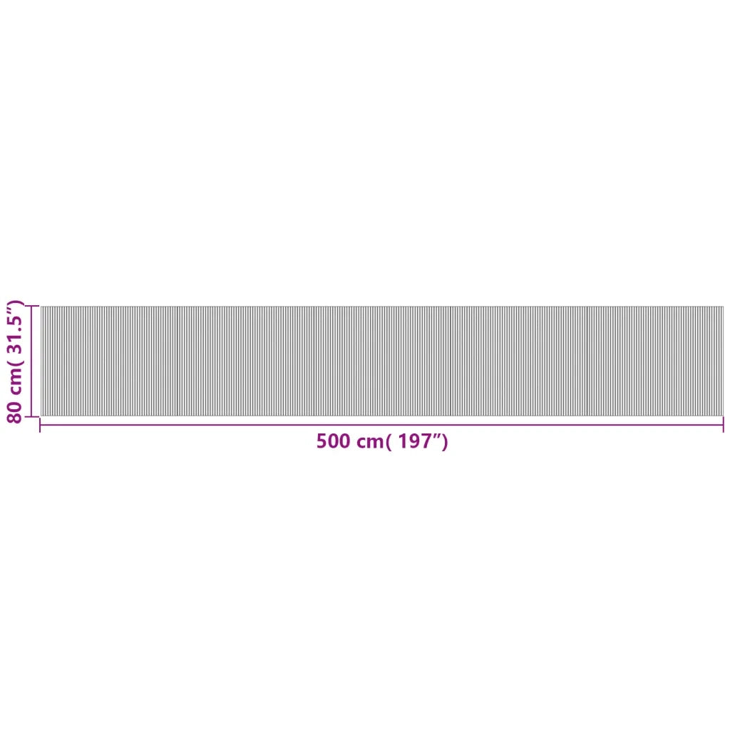 Tappeto Rettangolare Natura Chiaro 80x500 cm in Bambù 376795