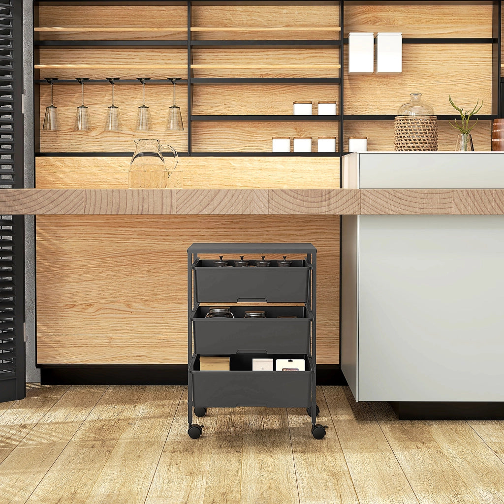 Carrello di servizio a 3 livelli ¨C Minimal ¨C acciaio