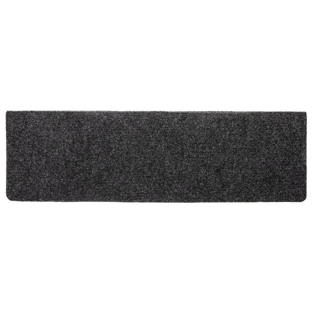 Tappetini per scale autoadesivi 10 pz 65x21x4 cm Grigio Scuro bordo rettangolare 149725