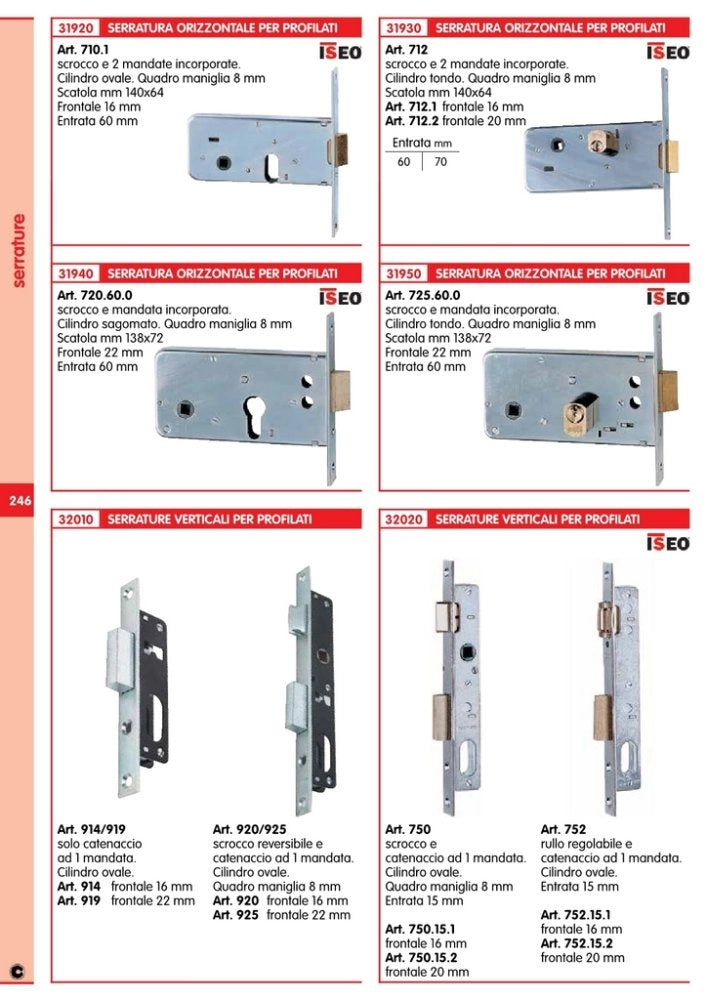 1pz corni art. 914 serratura senza cilindro cod:ferx.36976