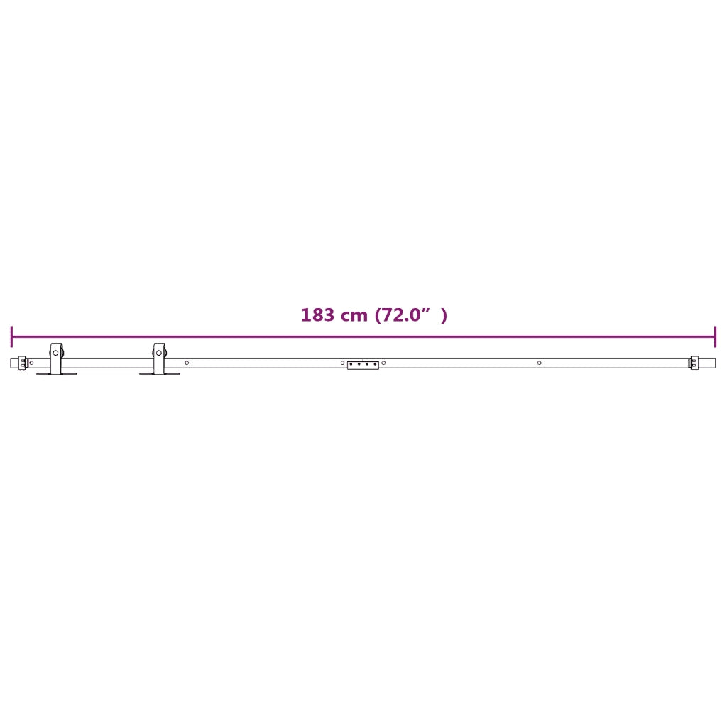Kit Mini Anta Scorrevole in Acciaio al Carbonio Bianco 183 cm CFW3658172
