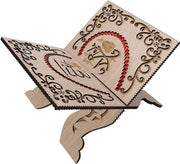 Supporto per libri in legno per Koran - Decorazione da tavolo per la lettura e la preghiera - Pannello per libri con caratteri arabi