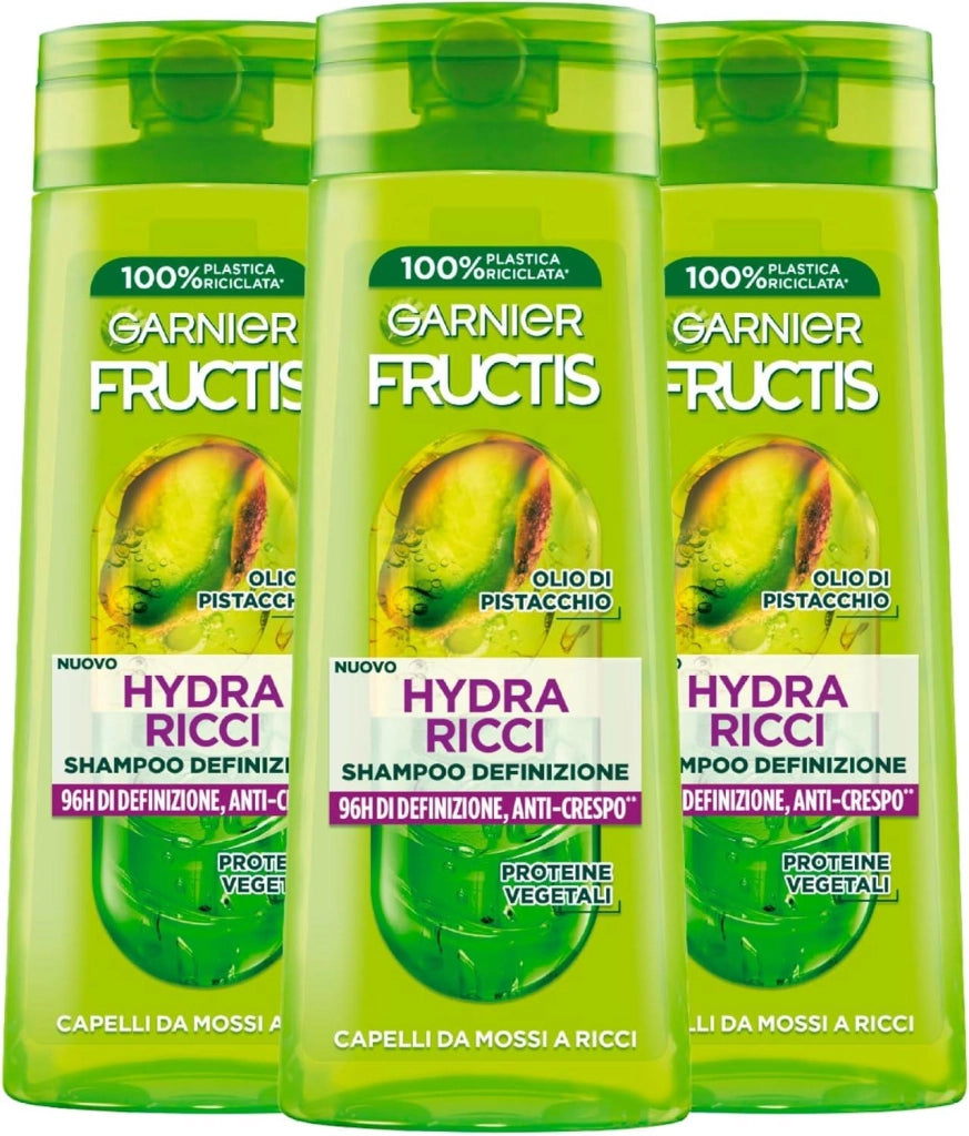 GARNIER FRUCTIS 3 PZ  SHAMPOO 250 ML L'UNO HYDRA RICCI 96 ORE DI DEFINITIONE ANTI-CRESPO X CAPELLI DA MOSSI A RICCI