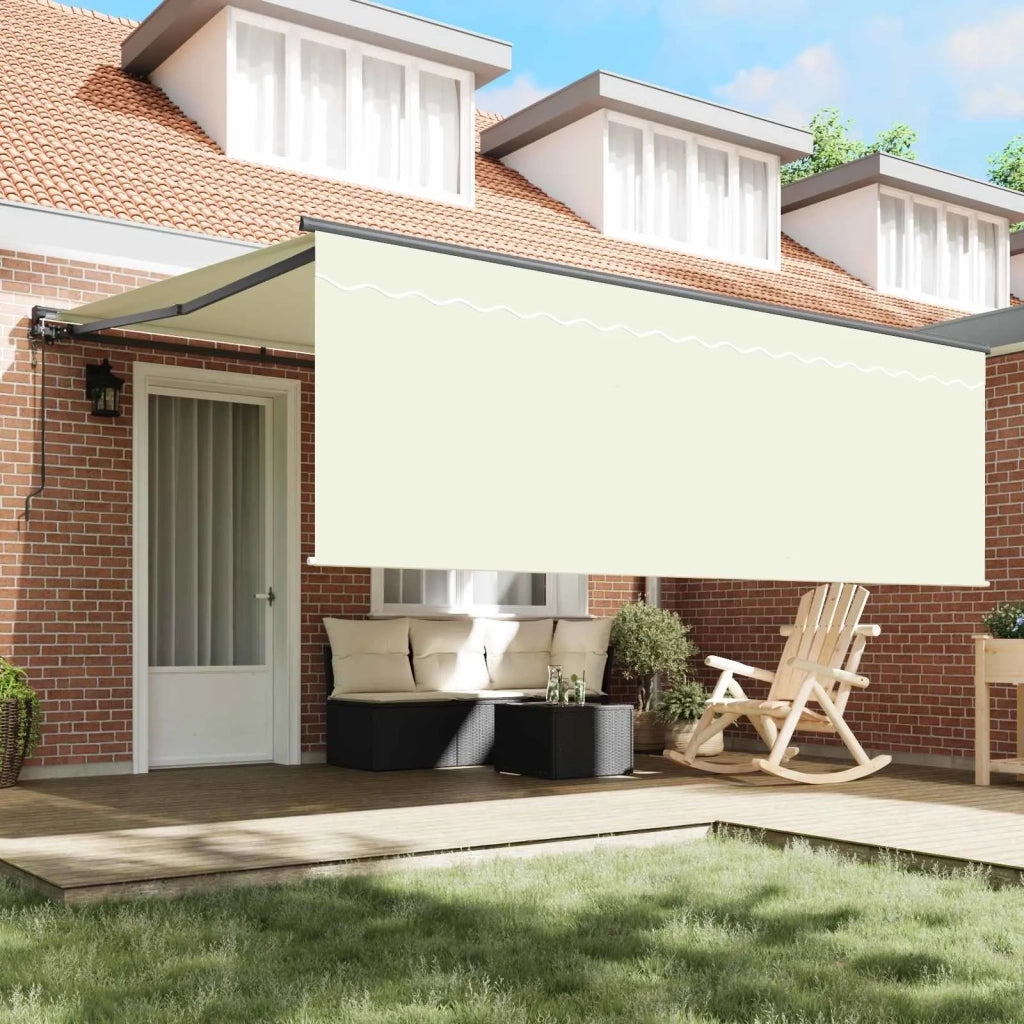 Tenda Retrattile Crema 400 × 300 cm Poliestere e Alluminio 3330494
