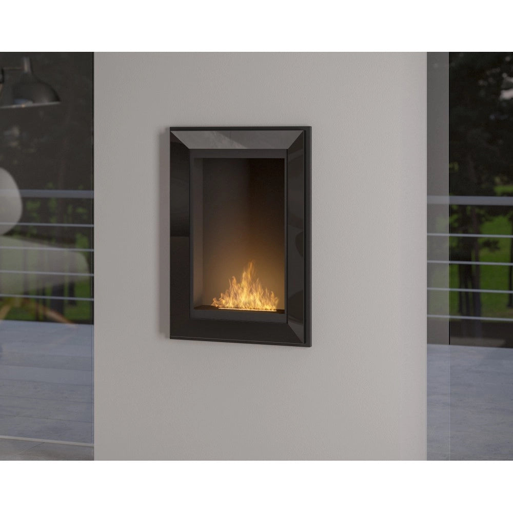 Caminetto a Bioetanolo Frame 550 SimpleFire da incasso con Vetro - Nero Opaco