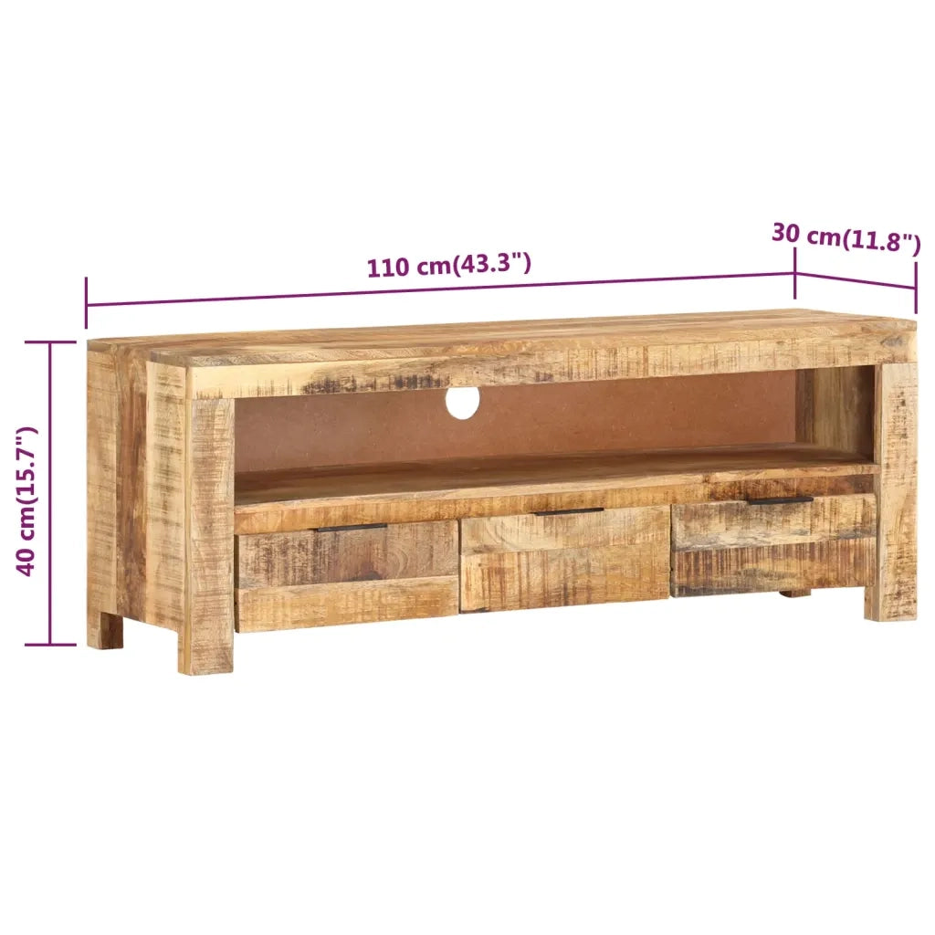 Mobile TV | Armadietto TV | Mobile Porta TV 110x30x40 cm in Legno di Mango Grezzo