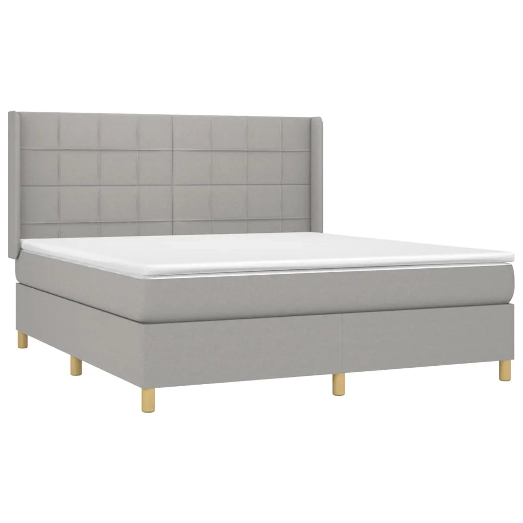 Giroletto a Molle con Materasso Grigio Chiaro160x200 cm Tessuto 3132001