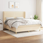 Giroletto a Molle con Materasso Crema 180x200 cm in Tessuto