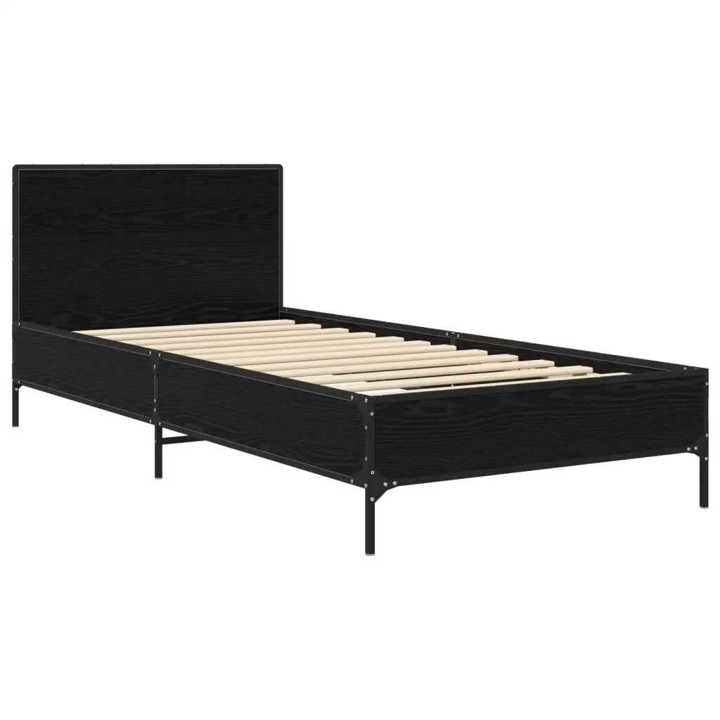 Struttura letto con testata Rovere Nero 80 x 200 cm 8009111