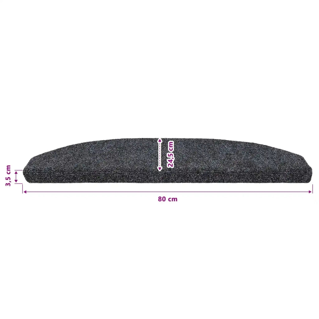 Tappetini per scale autoadesivi 15 pz | Gradini per Scale Grigio Scuro