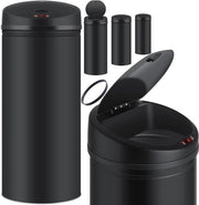 Contenitore per Rifiuti Automatico - Filtro in Acciaio Inossidabile - 30 Litri - Nero