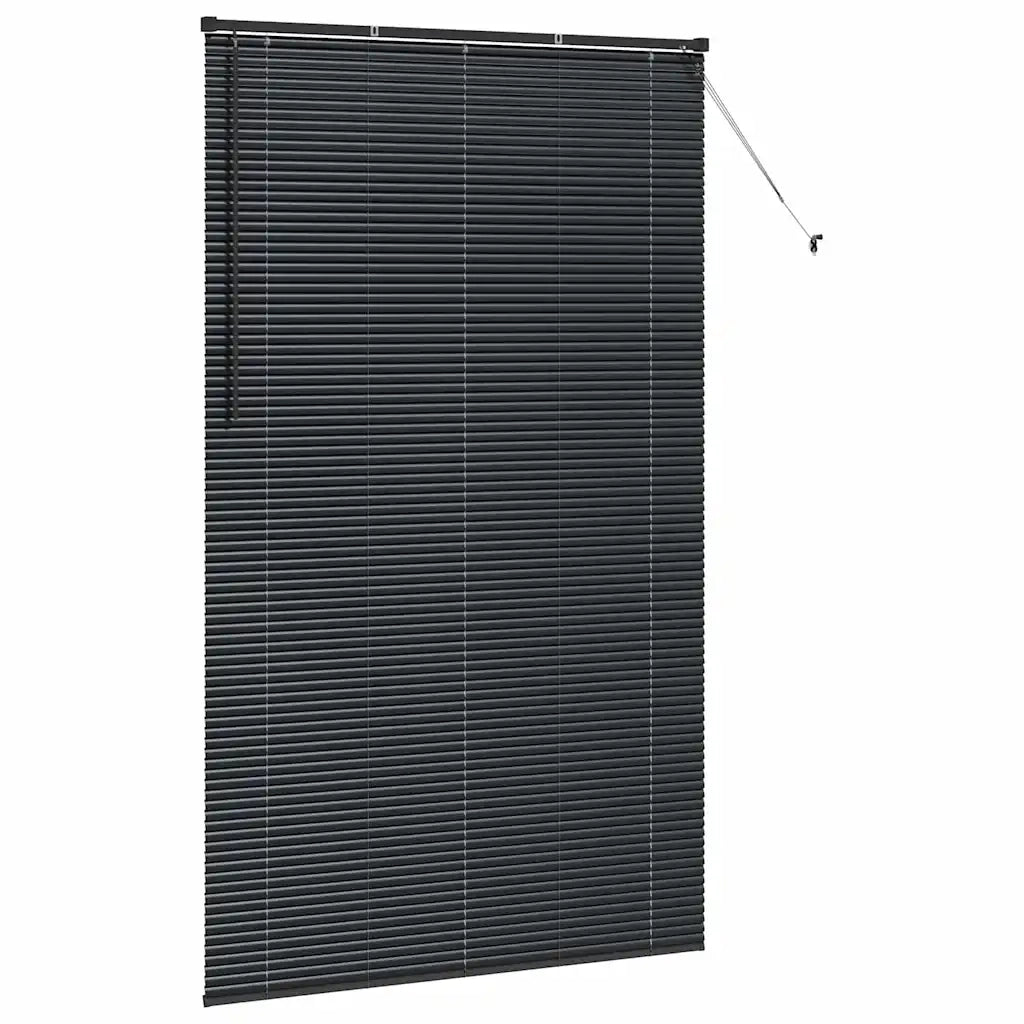 Tendaggi a Veneziana | Tenda a lamelle Nero 220 x 125 cm Alluminio