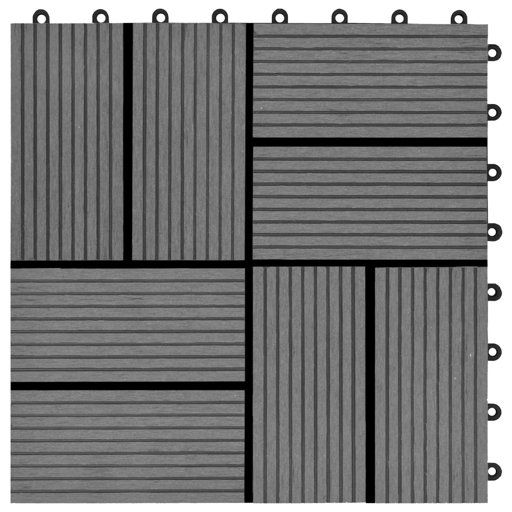 Piastrella per Decking 22 pcs Grigio 30 x 30 cm WPC 3444838