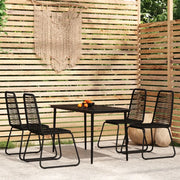 Set da Pranzo da Giardino 5 pz Nero 3099097